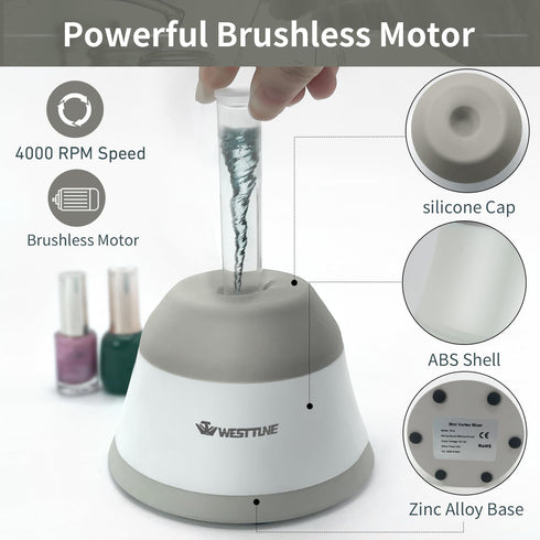 Vortex Mixer 4000rpm, Mini Vortex Mixer for Paints, Nail Polish, Tattoo Ink, Eyelash Adhesives, Acrylic Paints Mixing,