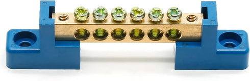 10Pcs Ground Bus Bar Terminal Block, Brass Electrical Grounding Bars Block