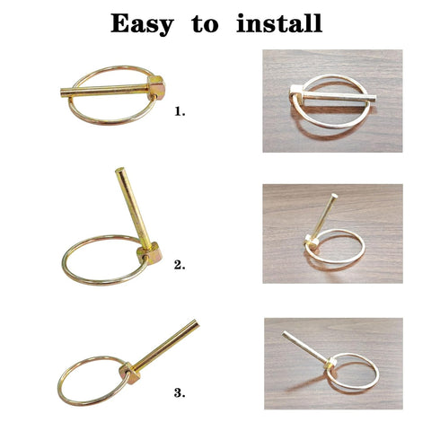 Lynch Pin Disconnect Snap Pin for Farm Tractors, Trailers, Trucks, Mowers, 1/5" x 1-3/5" Pin Clips (20 Pieces)