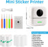 Mini Thermal Sticker Printer with 11 Rolls Paper, Portable Bluetooth Pocket Printer for iOS & Android, DIY, Label