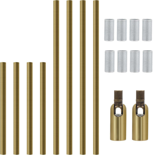 Antrader M10 Threaded Extension Rod Brass Color Lighting Fixture Stems with Sloped