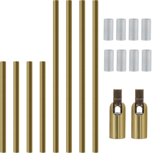 Antrader M10 Threaded Extension Rod Brass Color Lighting Fixture Stems with Sloped