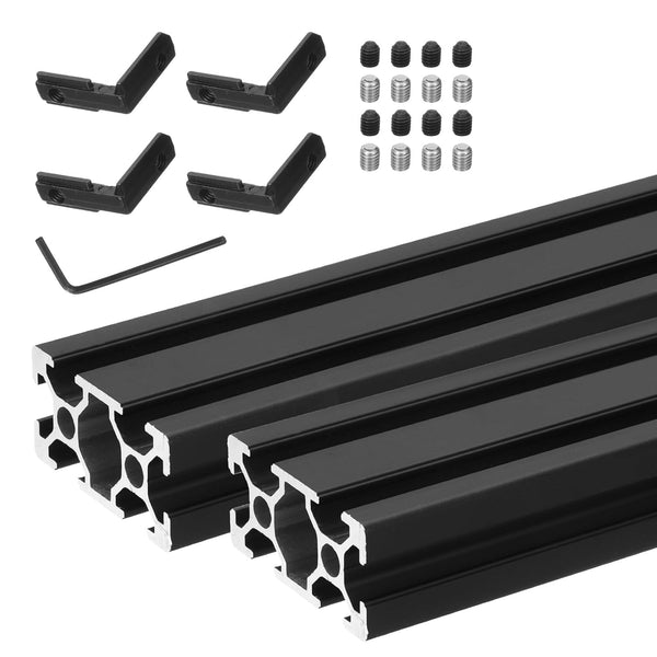 uxcell 2 Pcs T Slot 2040 Aluminum Extrusion Profile 250mm x 40mm Anodized Black for 3D Printer