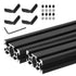 uxcell 2 Pcs T Slot 2040 Aluminum Extrusion Profile 250mm x 40mm Anodized Black for 3D Printer