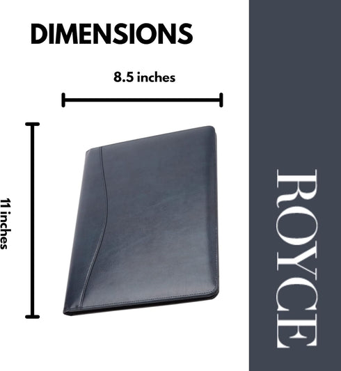 Royce Leather Aristo Genuine Leather Padfolio in Navy