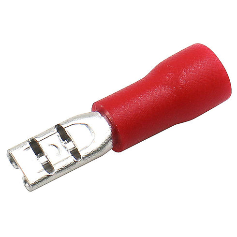 Baomain 0.11" Red Female Insulated Spade Wire Connector Electrical Crimp Terminal 18-22 AWG 2.8 x 0.5mm (200PCS)