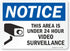 SmartSign - U1-1002-NP 10" x 14" Notice - This Area Is Under 24 Hour Video Surveillance Sign