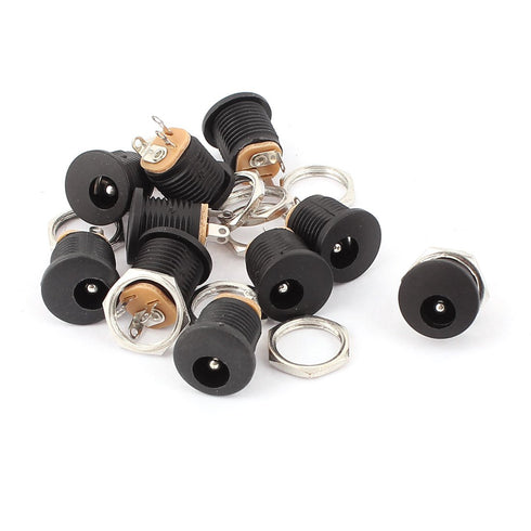 uxcell 5.5mm x 2.1mm Female DC Power Jack 3-Pin PCB Panel Mount Socket 10Pcs