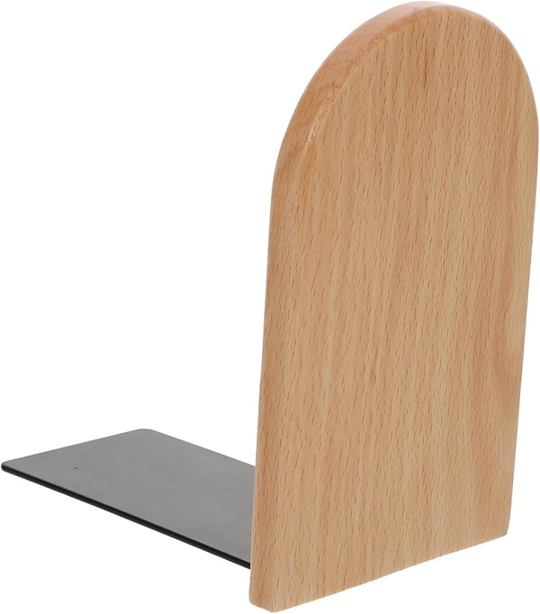 TEHAUX Wooden Bookend Desk Organizer Thickened Beech Wood Book Stand Practical Book