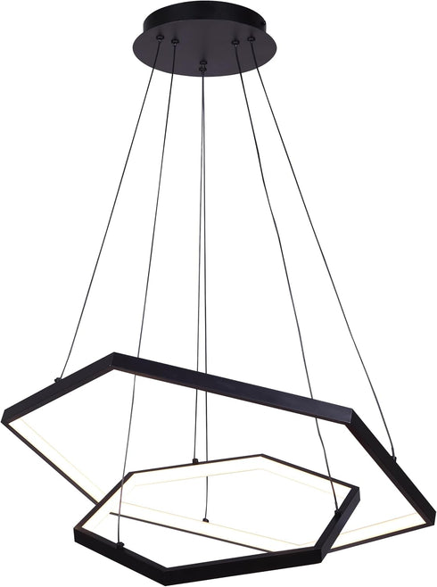 Canarm Ltd Canarm Capri 24-Inch LED Chandelier, Matte Black Finish with Integrated Dimmable LED,