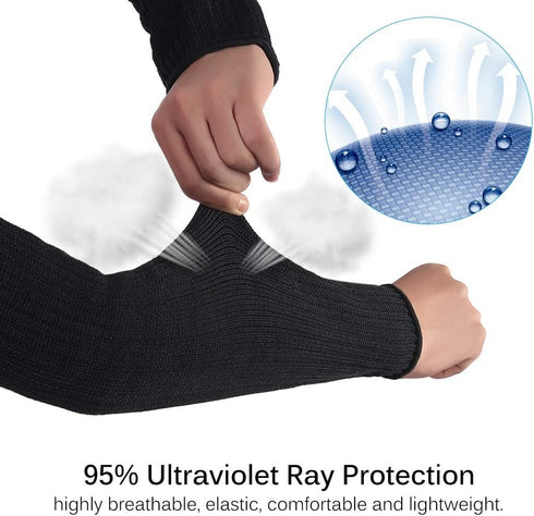 Zerone Arm Protectors for Thin Skin - Level 5 Heat/Burn/Cut Resistant Sleeves, Kevlar & Steel Wire Anti Abrasion Guard