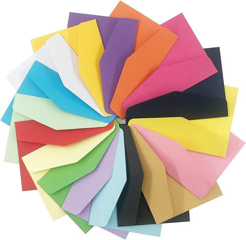 VANRA 170 Pack Mini Envelopes 17 Assorted Colors for Gift Card Envelopes, Cardstock, Index Cards, Business Card Envelopes (4.5x3.2 in) by VANRA