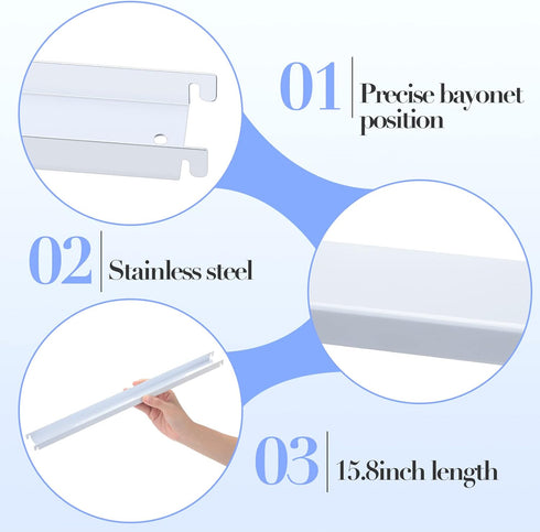 Patelai 12 Pcs Filing Front to Back Rails, Stainless Steel White File Cabinet Inserts for Letter Size Folders