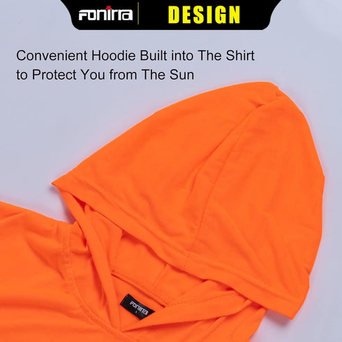 3 Pack FONIRRA Safety High Visibility Long Sleeve T Shirt for Men Construction Work Shirts with Hood