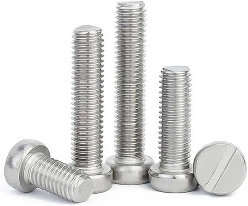 RQNKJJCE 2/4/10/25/50pcs M1.6 M2 M2.5 M3 M4 M5 M6 M8 M10 GB65 304 Bolt(14mm,10Pcs M4) Stainless Steel Slotted Flat