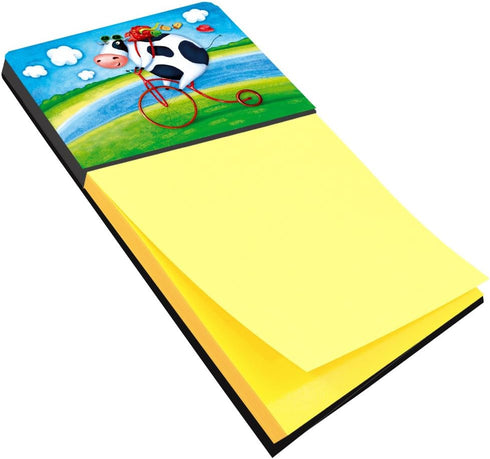 Caroline's Treasures Cow Riding Bicycle Sticky Note Holder, Multicolor (APH0076SN)