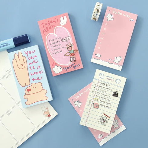 Monolike Memopad Happy and Lucky Petit Petit B SET, 4 Packs, 320 Sheets Total, Note Pads, Writing Pads