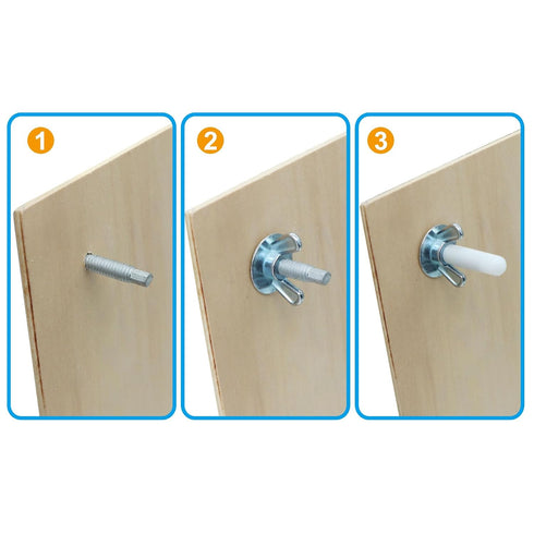 Xadnitu 30 Pack 1/4"-20 2-1/4" Set x Hurricane Anchor Kit, Hardware Installation Guide Anchoring for Window Board Panel