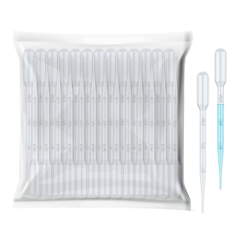 100Pcs 3mL Disposable Plastic Transfer Pipettes, Calibrated Dropper for Science Experiment, Art, and DIY - Safe and Easy