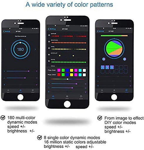SP108E DC5V/12V/24V WS2812B WS2811 WS2815 WS2801 SK6812-RGBW WS2813 SK9822 RGBZONE WiFi LED Controller, Smart APP