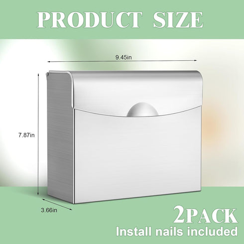 2 9.5 7.9 Tioncy Pcs x in Sanitary Disposal Tampon Napkin Receptacle Wall Mounted Stainless Steel Flip Top Receptacle