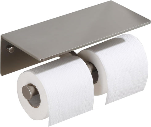 TOPGHIP Toilet Paper Holder - Double Rolls Toilet Tissue Holder with Phone Shelf