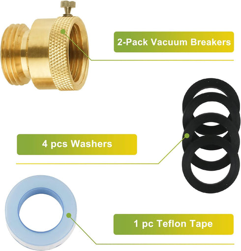 Set, 3/4 Inch (4-Pack) SUNGATOR Anti Siphon Valve, Hose Bib Vacuum Breakers Backflow Preventer for Garden Spigot, RV