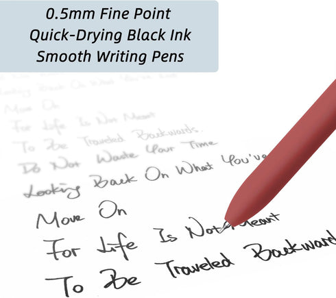Gel Pens, 12 Pcs 0.5mm Fine Point Smooth Writing Pens, Cute High-End Series Black Ink Pens for Journaling, School