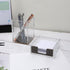 Set MEI YI TIAN Clear Acrylic Black Pen Holder Sticky Notes Holder Pencil Cup Note Dispenser Desk Organizer for School