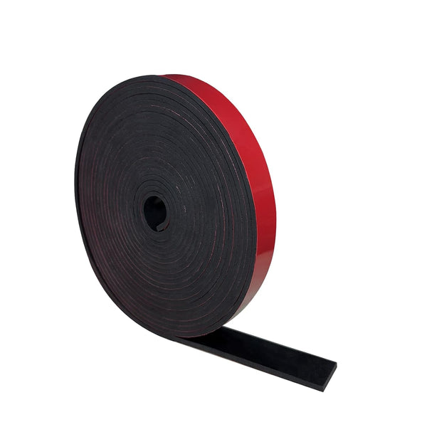 Adhesive Rubber Strips, 1" Wide x 1/8" Thick x 20' Long, Neoprene Rubber Sheets for Matting, Padding, Insulation