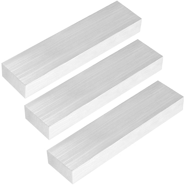 3 PCS Aluminum Bar, 1 x 2 Inch, 8 Inch Long, 6061 General Purpose Solid Metal Plates for Building Projects