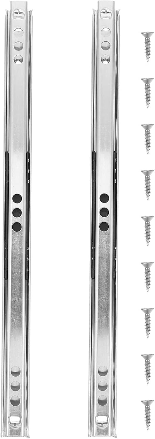 2pcs 17mm Wide Miniature Drawer Slide Rail, Steel Ball Bearing Cabinet Slide,