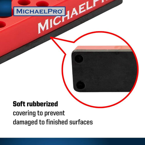 MichaelPro MP014004 36-Piece Magnetic Hex Bits Holder, Strong Magnetic Base Bits Organizer, Magnetic Tool Organizer in Red