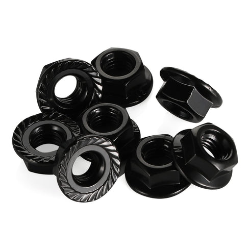 MewuDecor 5/16-18 18-8 (304), 25 Serrated Flange Hex Lock Nuts, Stainless Steel Black Oxide, PCS