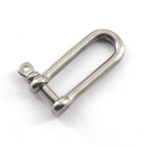 M6 Long D Ring Shackle 304 Stainless Steel Anchor Shackle with Screw Pin for Material Handling,Rigging Accessories,Connecting Chains and Ropes (Pack of 6)