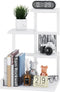 YMYNY Desktop Shelf Organizer, 4 Tier Storage Display Rack, Small Bookshelf with Metal Frame, White