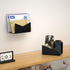 Richboom Black Acrylic Mail Holder, Envelope Holder for Desk Countertop, Letter Holder for Home Office School