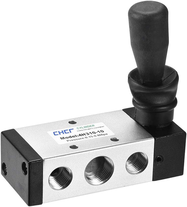 uxcell 2 Position 5 Way 3/8 inches PT Manual Hand Pull Solenoid Valve, Pneumatic Air Lever Operated Valve