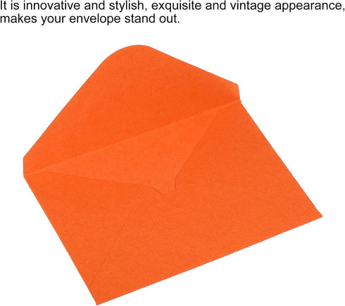 PATIKIL 100 Pack Mini Envelopes for Gift Cards & Business Cards, Orange, Perfect for Weddings and Greetings
