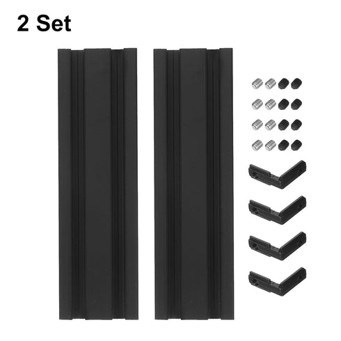 uxcell 2 Pcs T Slot 2040 Aluminum Extrusion Profile 250mm x 40mm Anodized Black for 3D Printer