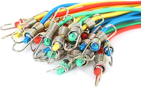 XSTRAP STANDARD 20 Pack Mini Bungee Cords, 10 Inch Rubber Stretchy Cords with Hooks for Bikes, Camping, and Cargo