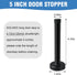 Black Stainless Steel Door Stop with Rubber Absorber Tip, 5 Inch Cylindrical Thickening Door Holder Catch