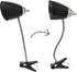 LD1097-BLK 17.5" Simple Designs Sleek & Flossy Adjustable FlexiClip Desk Lamp, for Office, Bedroom, Living Room, Black