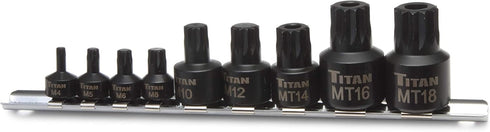 Titan 16138 9-Piece Low Profile Impact Triple Square Bit Socket Set