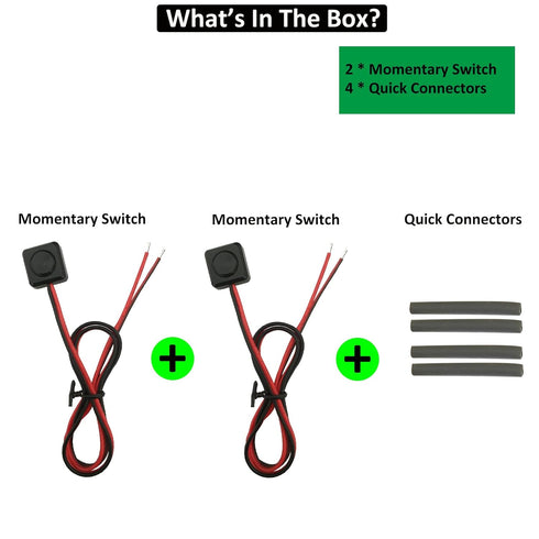 2pcs Mini Momentary Push Button Switch, 12V 24V Prewired Surface Mount Switch with Cover