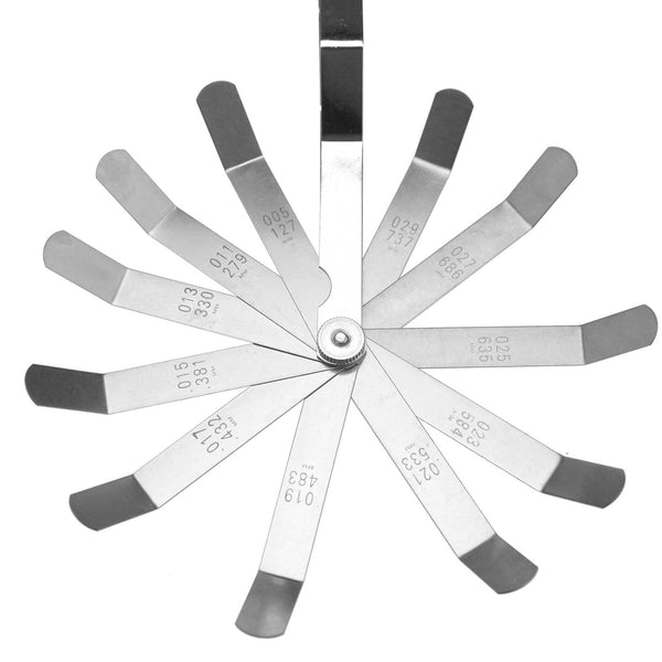 Create idea Stainless Steel Feeler with 26 Blades Dual Sided Gage Laser Reading Combination Feeler Offset Gauge Metric