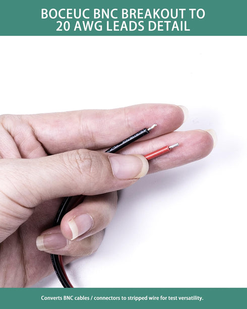 BNC Test Leads - BNC (F) to 20 AWG Leads, Test Lead Breakout Cable for Multimeter, 5A Current Rating, 1 Pack