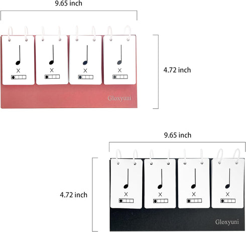Gloxyuni Music Theory Rhythm Flash Cards (Black) Note Training Cards & Teaching Aids | Helps Improve Rhythm Skills