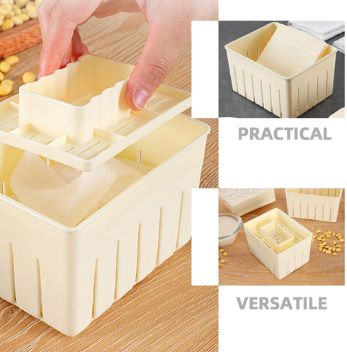 Set SECFOU Tofu Press Mold Box with Cheesecloth Homemade Tofu Maker Tool Bean Curd Pressing Mold for Kitchen DIY