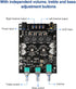 2.0 5.0 200W 12-24V 2.0 Channel Bluetooth Amplifier Board HiFi Subwoofer Audio AMP with Treble and Bass, BT USB and AUX